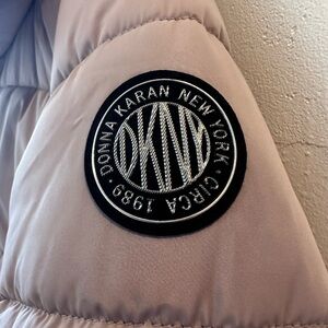 DKNY Light Gray Long Puffer Jacket